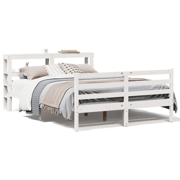 vidaXL Letto senza Materasso Bianco 120x200 cm Legno Massello di Pino