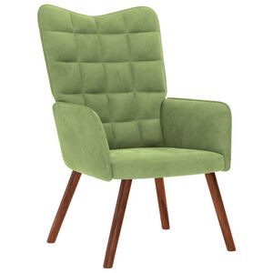 vidaXL Sedia Relax Verde Chiaro in Velluto