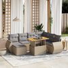 vidaXL Set Divano da Giardino 8 pz con Cuscini Beige in Polyrattan