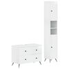 vidaXL Set di Armadi da Bagno da 2 Pezzi BREDA Bianco Lucido