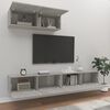 vidaXL Set di Mobili Porta TV 3 pz Grigio Cemento in Legno Multistrato