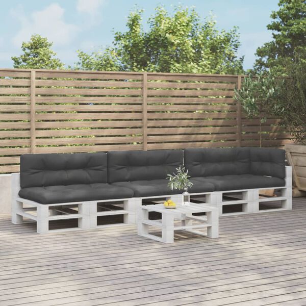 vidaXL Cuscini per Pallet 7 pz Neri in Tessuto Oxford