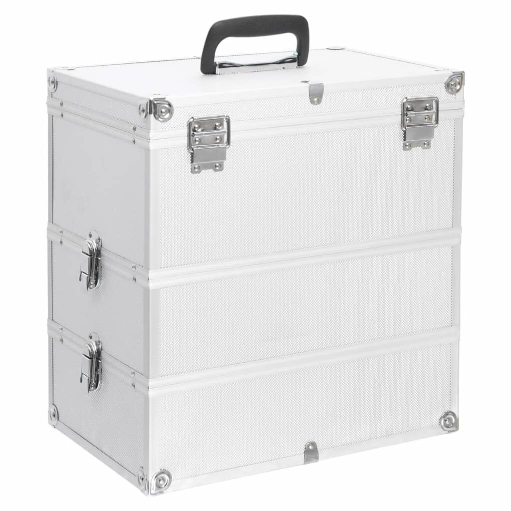 vidaXL Valigia per Cosmetici 37x24x40 cm Argento in Alluminio | vidaXL.it