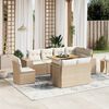 vidaXL Set Divano da Giardino 9 pz con Cuscini Beige in Polyrattan