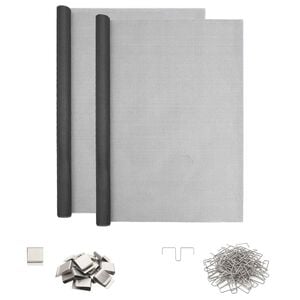 vidaXL Copertura per pozzetto di luce con clip 2 pz 70 x 130 cm Grigio