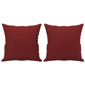 vidaXL Cuscini Decorativi 2 pz Rosso Vino 40x40 cm in Tessuto