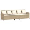 vidaXL Set Divano da Giardino 4 pz con Cuscini Beige in Polyrattan