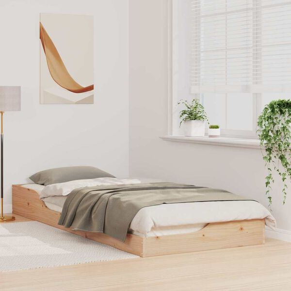 vidaXL Struttura del letto Marrone 80 x 220 cm Pino massello