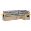 vidaXL Set Divano da Giardino 5 pz con Cuscini Beige in Polyrattan