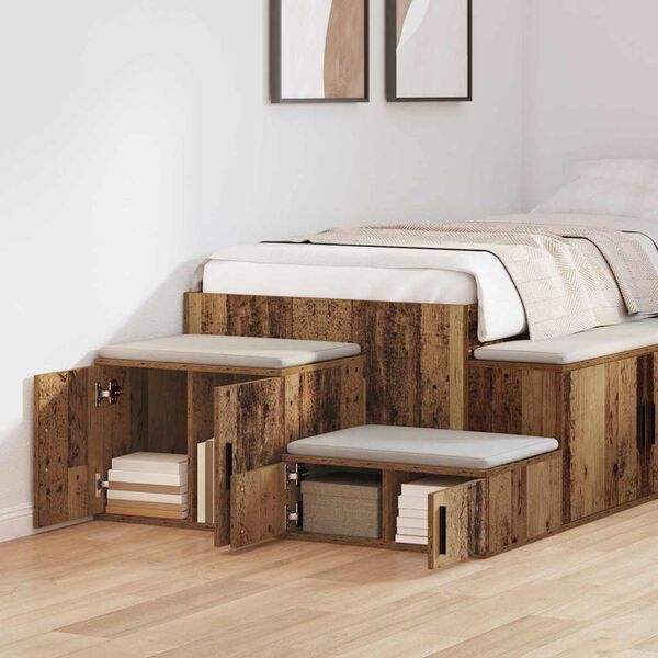 vidaXL Armadio 2 pcs Legno vecchio 127 x 41 x 40 cm Legno multistrato