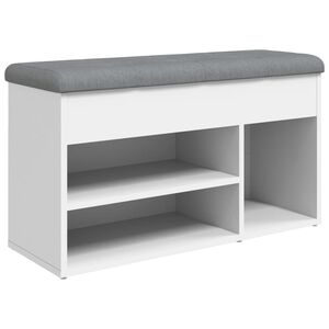 vidaXL Panca Scarpiera Bianca 82x32x45,5 cm in Legno Massello