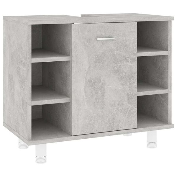 vidaXL Mobile da Bagno Grigio Cemento 60x32x53,5 cm Legno Multistrato