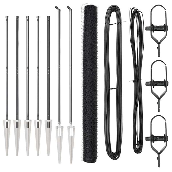 vidaXL Palo della recinzione Grigio 10 x 1,6 m (rete da 36 mm)