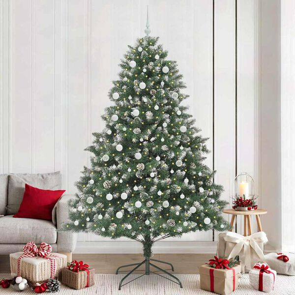 vidaXL Albero di Natale artificiale Verde 160 x 160 x 240 cm