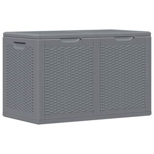 vidaXL Contenitore da Giardino Grigio in Rattan PP 180 L