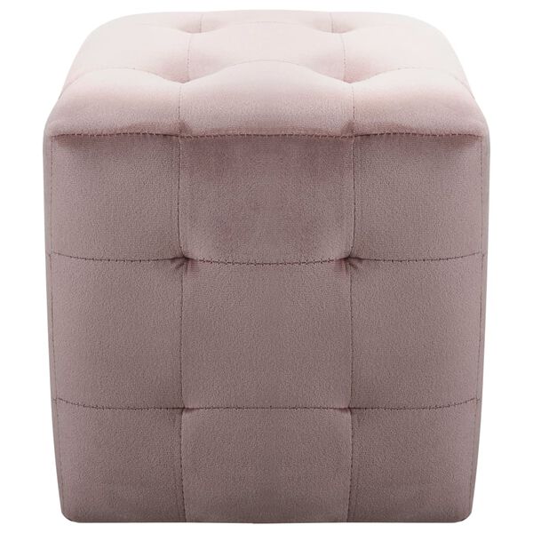 vidaXL Pouf 2 pz Rosa 30x30x30 cm in Velluto