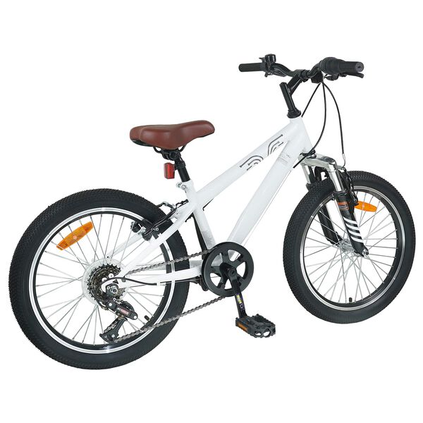 vidaXL Kids Mountain Bike 20 Pollici 6-Speed per 5-8 anni Bianco