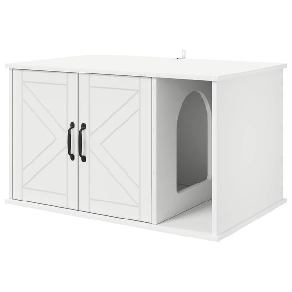 vidaXL Casa per Gatti Bianco 85 x 55 x 50 cm Legno multistrato