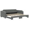 vidaXL Divano Letto con Letto Estraibile Grigio Scuro 90x190cm Tessuto