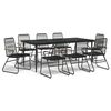 vidaXL Set da Pranzo da Giardino 9 pz Nero in Rattan PVC