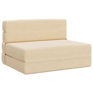 vidaXL Divano Letto Pieghevole Crema 70 x 80 x 60 cm Tessuto
