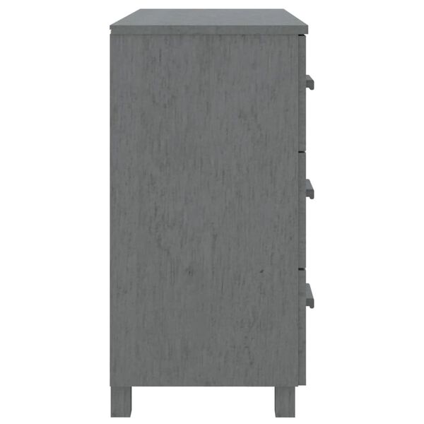 vidaXL Credenza HAMAR Grigio Scuro 90x40x80 cm Legno Massello di Pino