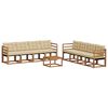 vidaXL Set di divani da esterno 9 pz Naturale e Beige