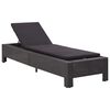 vidaXL Lettino Prendisole con Cuscino Nero in Polyrattan