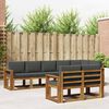vidaXL Set di divani da esterno con cuscino 8 pcs Naturale e Antracite
