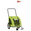 vidaXL Rimorchio da Bici per Animali Verde Oxford e Ferro