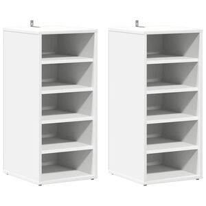 vidaXL Scarpiere 2 pz Bianche 31,5x35x70 cm in Truciolato