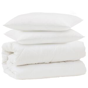 vidaXL Set di Piumoni 3 pcs Bianco Microfibra e Piuma d'Oca