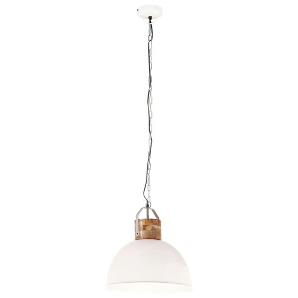 vidaXL Lampada Soffitto Industriale Bianca Rotonda 51 cm E27 in Mango