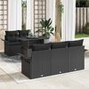 vidaXL Set Divano da Giardino 6 pcs Nero Rattan in Polipropilene