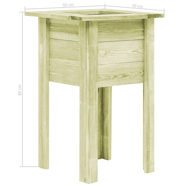 vidaXL Fioriera Rialzata Giardino Piedini 50x50x80cm Legno Impregnato