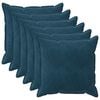 vidaXL Federa 6 pcs HOUTEN Blu 70 x 70 cm Velluto