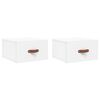vidaXL Comodini a Muro 2 pz Bianchi 35x35x20 cm
