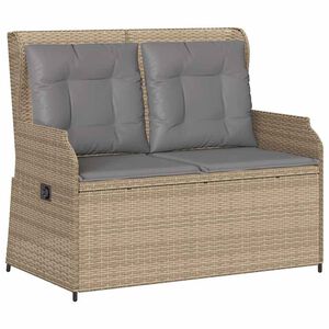 vidaXL Panca Reclinabile da Giardino con Cuscini Beige in Polyrattan