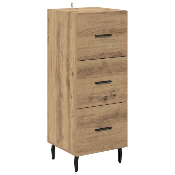 vidaXL Credenza rovere artigianale 34 x 34,5 x 90 cm Legno multistrato
