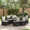 vidaXL Set da Pranzo per Giardino 7 pcs Nero polyrattan