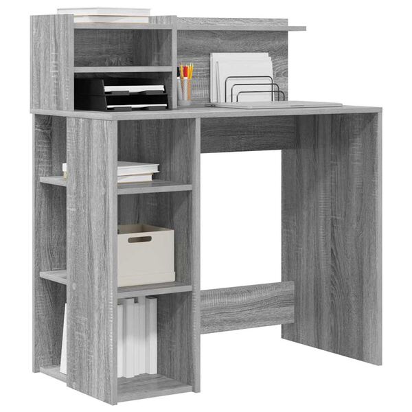 vidaXL Scrivania Grigio Sonoma 90 x 48 x 101,5 cm Legno multistrato