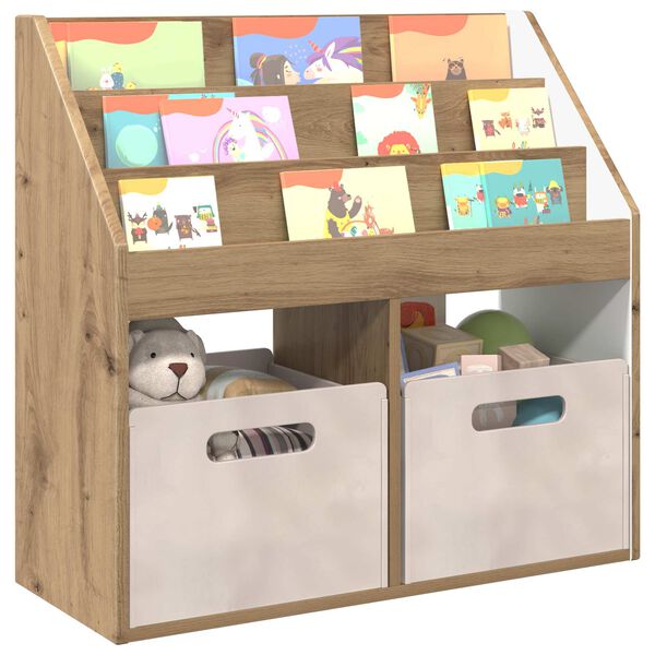 vidaXL Libreria per Bambini Rovere artigianale 72,5 x 29,5 x 69 cm