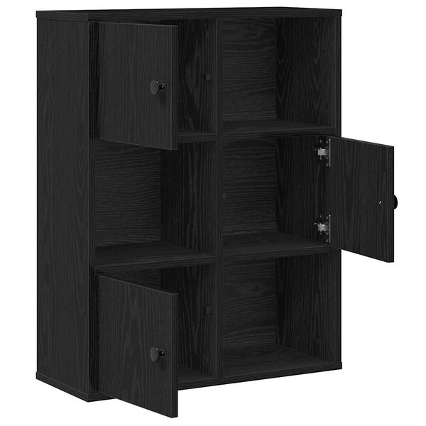vidaXL Libreria Rovere Nero 60x24x76,5 cm in Legno Multistrato