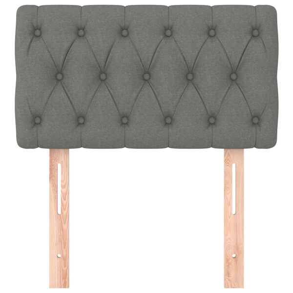 vidaXL Testiera Grigio Scuro 80 x 7 x 78/88 cm in Tessuto