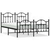 vidaXL Giroletto con Testiera e Pediera Metallo Nero 135x190 cm