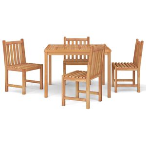 vidaXL Set da Pranzo per Giardino 5 pz in Legno Massello di Teak