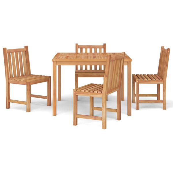 vidaXL Set da Pranzo per Giardino 5 pz in Legno Massello di Teak