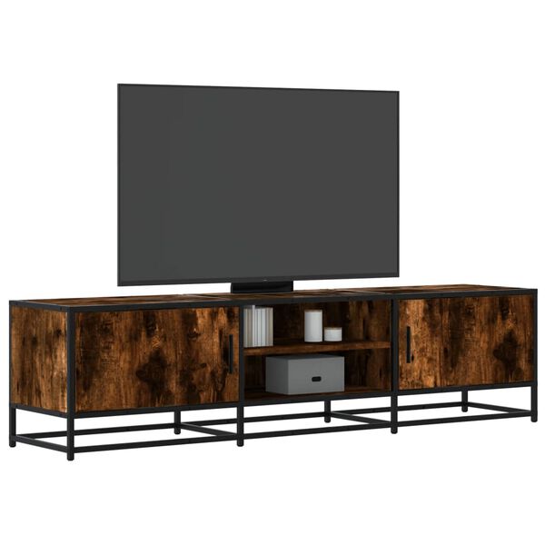 vidaXL Mobile TV Rovere Fumo 160x35x41 cm Legno Multistrato e Metallo