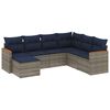 vidaXL Set Divani da Giardino 7 pz con Cuscini Grigio in Polyrattan