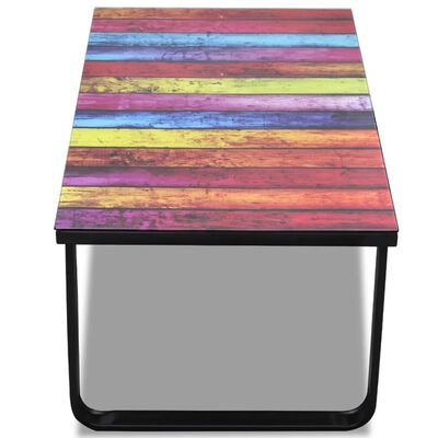 vidaXL Tavolino da Caffè con Stampa su Vetro Arcobaleno